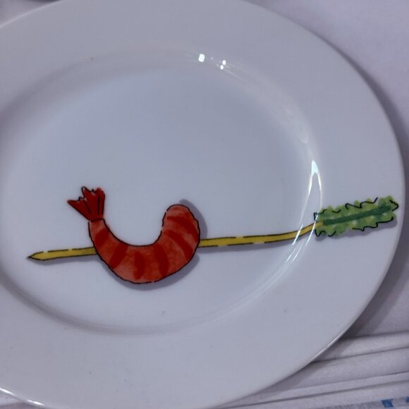 Nancy Green for Crate & Barrel Tidbits Appetizer Plates set of 6 6.5 inch snacks - Picture 7 of 9